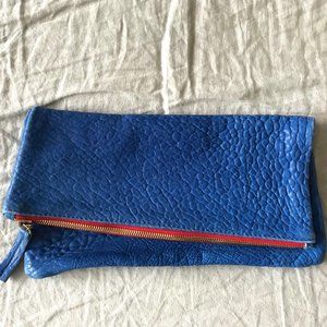 Clare Vivier Blue Pebble Clutch